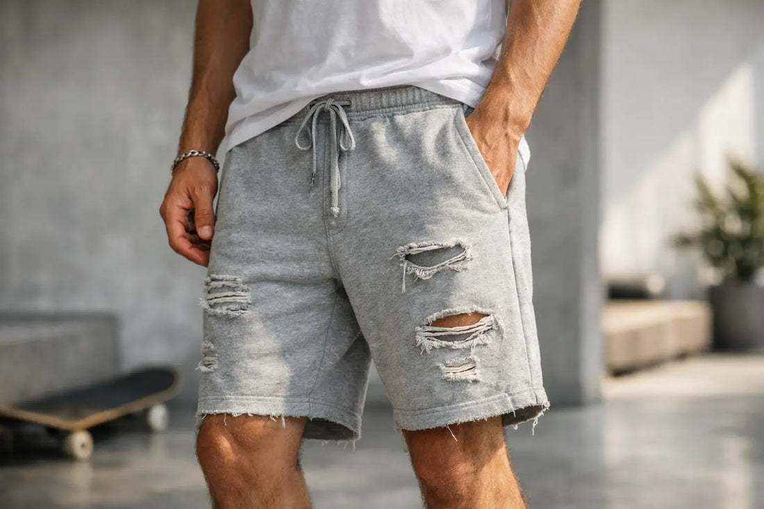 Distressed Sweat Shorts for the Daily Rotation